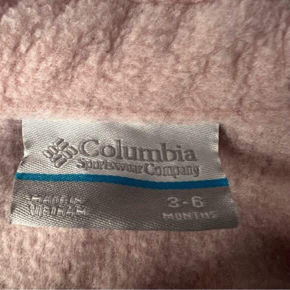 Columbia Fleece Jacket Baby 3-6 Months Pink Colorblock Benton Springs Fleece - Picture 7 of 8